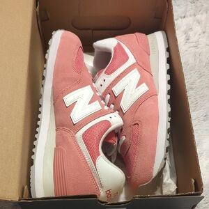 New Balance Pink and White Sneakers